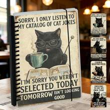 A5尺寸，160页，复古幽默猫咪笔记本，PP透明活页本，螺旋装订日记本，可拆卸活页页，计划本，旅行日记，学习笔记，文具，商务，家居，返校季，完美礼物 - 多色 - 查看 11