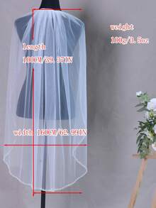 1pc Handmade Beaded & Sequin Bridal Veil, Suitable For Wedding Headpiece And Photography Accessory. Comes With Hair Comb. Also Fits Bachelorette Party And Women's Apparel Accessory, Crystal Beaded Veil - V - View 10