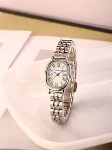 1pc Women's Stainless Steel Band Quartz Wrist Watch, Fashionable & Minimalist, Suitable For Daily Wear - one-size - View 3