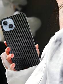 黑色碳纤维手机壳，商务简约设计，兼容苹果/Galaxy S24 Ultra、17 Pro Max/16 Pro Max/12 Pro/13/14 Plus/15 Pro Max/16 Pro Max/14/11/13 Pro，防尘、防摔，纹理编织表面，主流手机保护壳 - 黑色 - 查看 9