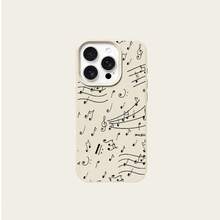 Phone Case: Musical Note Pattern TPU Case For IPhone 16 Pro Max/16/15/14/13P/12/11, Durable Shockproof Protective Cover - Simple Design Gift Idea,Suitable For IPhone17 Air - trắng - Xem 5