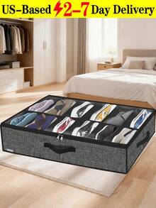 [US-Based Shipping]Non-Woven Fabric Bed-Under Quilt Storage Bag, Wardrobe Dustproof And Moisture-Proof Organization Bag, Foldable Storage Box, Under-Bed Shoe Storage Bag, Wardrobe Organizer With Transparent Window And Sturdy Handles, Foldable Bedroom Closet Storage Box, Foldable Gray Non-Woven Fabric Shoe Box With Transparent Lid - Dustproof And Moisture-Proof Under-Bed Storage Box, Multi-Compartment Design Ideal For Sneakers And Casual Shoes, Convenient Handles, Shoe Organizer Rack, Shoe Storage Rack, Shoe Organizer, Shoe Rack, Shoe Storage Box,  Shoe Rack Organizer, Shoe Storage And Organization, Shoe Rack Storage, Shoe Storage Rack, Shoe Organizer, Shoe Storage And Organization, Shoe Box Storage, Under-Bed Storage, Space-Saving Shoe Storage, Storage And Organization, Shoe Box Storage Box, Wardrobe Space Saver, Multi-Compartment Storage Box, Foldable Shoe Cabinet, Under-Bed Storage Box, Minimalist Storage Design, Rectangular Storage Box, Sturdy Handles, Non-Woven Fabric Box - 彩色 - 查看 13