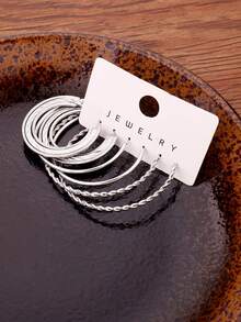 3对银色和金色耳环套装 - J1144 - 查看 6