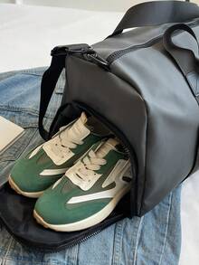 Túi du lịch du lịch có nhiều ngăn đựng giày riêng biệt, dung tích cực lớn, túi hành lý du lịch nhẹ, túi xách tay có khóa kéo đa chức năng màu trơn, túi tập yoga thể thao có ngăn đựng đồ ướt và khô cho trường học phụ kiện học tập đồ dùng học tập - Xám - Xem 10