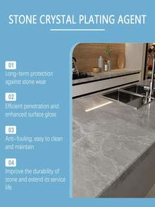 jakehoe Marble Cleaning And Polishing Agent, Kitchen Tile Countertop Scratch Repair Cleaner, Stone Crystallization Agent. It Has A Transparent Protective Layer That Does Not Affect The Original Color Of The Stone. - Liquid - View 5
