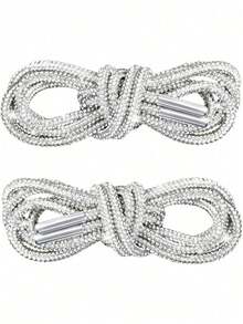 2pcs Of 100cm Luxury Rhinestone Shoelaces, Round Rhinestone Shoes/Hat Straps, Fashionable And Shiny, Crystal Brushed Sports Shoes, Sports Shoes With Shiny Diamond Shoelaces, Sparkling Crystal Flat Shoelaces - 彩色 - 查看 11