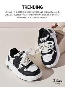 Disney 1 Pair  Collaboration Children's Sneakers, Suitable For Daily Wear, Festivals, Sports, Outdoor Activities, Comfortable, Non-Slip, Breathable (Boys' Sneakers, Boys' Skate Shoes, Children's Sneakers, Girls' Sneakers, Girls' Skate Shoes) - Black - View 2