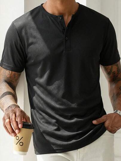 Men's Button Front Short Sleeve Casual Shirt, Polo Shirts For Men Collar,Men's Casual Versatile Solid Color Short Sleeve Polo Shirt,Golf,Polo Men Shirt,Golf Shirts For Men,Men's Easter,- Lightweight Breathable Fabric, Suitable For Casual, Office, And Outdoor Activities, Daily Wear (Fit For Young Adults And Business Casual Gentlemen)