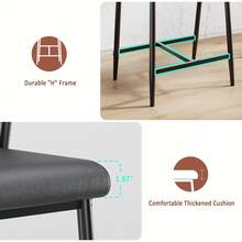 Techigher Taburetes de bar - Negro 4 piezas - Ver 6