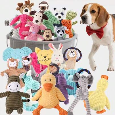 Multi-Piece & Multi-Size Polyester Pet Chew Toys Set, Assorted Patterns & Styles, Plush Toys & Rope Toys, Suitable For Various Small-Medium Dogs & Cats, Companionship, Interactive Training, Outdoor Activities, Teeth Grinding & Oral Health, Essential Pet Accessories