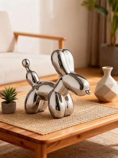 Luxury Creative Electroplated Balloon Dog Decor For Living Room, TV Cabinet, Coffee Table, Elegant Desk Accessory; Creative Bird Figurine Home Decor For Living Room, TV Cabinet, Office, Minimalist Decoration