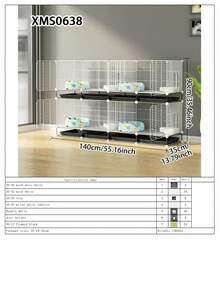 多层幼犬/幼猫笼带托盘，室内兔/猫笼，宠物店笼子 - 彩色 - 查看 14