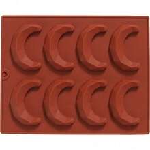 8-Cavity Mini Mousse Baking Tool - 3D Crescent Silicone Cake And Dessert Mold - Multicolor - View 5