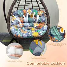 Rocking Chair Cushion,Waterproof Wicker Egg Chair Replacement Pad, Hammock Chair Pad, Oversized Multifunctional Wicker Egg Lounge Chair Soft Cushion,Thick Papasan Seat Cushion With Ties For Indoor & Outdoor Patio, Porch, Balcony, Garden Patio Outdoor Rocking Chair Living Room, Comfy Modern Cozy Lounge Rocker Chair Cushion For Balcony Porch Patio - 彩色 - 查看 5