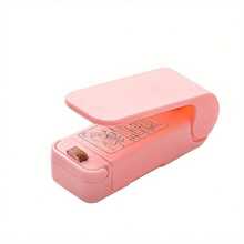 1pc Mini Handheld Food Sealer - Compact ABS Plastic Bag Sealer, Keeps Food Fresh, Easy-To-Use Kitchen Tool, White/Pink, Battery Powered (AA Batteries Not Included), Mini Sealer