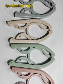 Portable Folding Clothes Drying Rack With Non-Slip Handle - Plastic, Suitable For Travel And Home Use, Space-Saving Clothesline, Easy To Pack And Store, Random Color - Multicolor - View 12