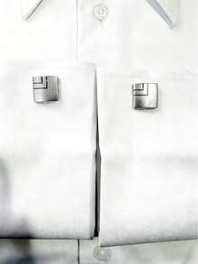 Laser Engraved Geometric Square Cufflinks For Men - Gold Metal Business Cufflinks, Men's Fashion Jewelry, Gold Laser Plaid Cufflinks, French Cuff Shirt Cufflinks, Business, Formal Wear, Wedding, Groom, Groomsman, Ins - Cufflinks - View 15