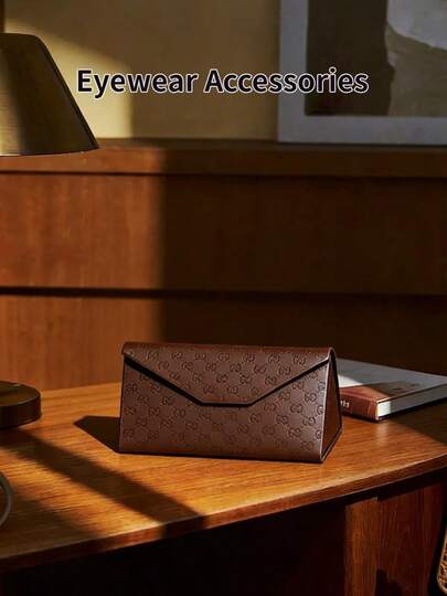 Gucci Brown Glasses Case, Fashionable Portable Eyeglasses Case For Women, Suitable For Daily And Vacation Use