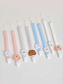 1pc Flat Cartoon Animal Baby Pacifier Clip, Teething Toy Leash, No Pacifier Included - Multicolor - View 9