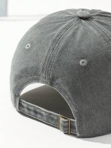 MAKEFGE 1 chiếc mũ lưỡi trai unisex kiểu dáng thường ngày, in chữ, chất liệu vintage, có thể điều chỉnh kích cỡ, phù hợp cho mặc hàng ngày, du lịch, đi biển, dự tiệc, câu cá, làm quà tặng. - Xám - Xem 3