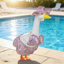 23 Inches Porch Goose Outfit Shiny Bikini Costume With Hat For Lawn Goose Statue, Patio Decoration - 3pcs - Xem 3