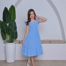 RAFAELA PLAIN DRESS FOR YOUTH - 淺藍色 - 查看 3
