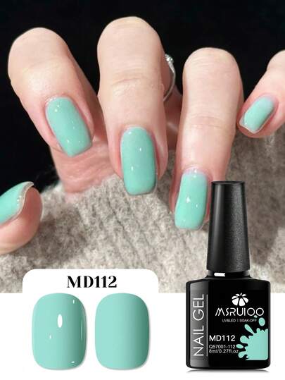 MSRUIOO 8ml Mint Blue Gel Nail Polish Spring Summer Macaron Candy Color Nail Gel Polish, Semi-Permanent Varnish Nail Supplies Soak Off UV LED Gel Nail Art Design Gifts For Women Girls Salon At Home Manicure Nails Art Gel