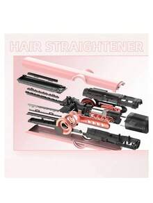 UKLISS 圣诞粉色直发器，陶瓷夹板，打造柔顺亮泽秀发，快速加热造型工具，送给女性和女孩的圣诞礼物 - 粉色 - 查看 9