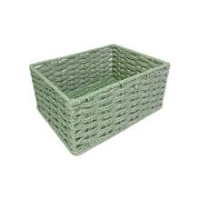 1pc Handmade Green Woven Rattan Desktop Storage Basket, Multi-Size Set, Suitable For Cosmetics, Keys, Snacks, Bedroom, Living Room, Office, Versatile Organizer, Ideal For Holidays, Parties, Weddings, Anniversaries - Green - View 9