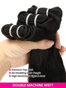 WOWANGEL 12-30英寸水波纹发束，100%真人发，原生发，水波纹，不易掉发，三倍使用寿命，原生发接发，浓密编织，可重复使用 - Natural Black - 查看 2