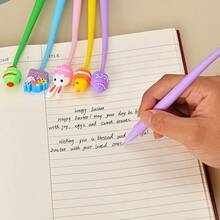 30/24/18/12/6/3/1 piezas Bolígrafos con cabeza de burbuja de dibujos animados para alivio del estrés con patrones coloridos de huevo, conejo y pollito, regalos de fiesta, regalos de papelería y suministros duraderos, recompensas lindas y divertidas para el aula y suministros de oficina - Multicolor - Ver 5