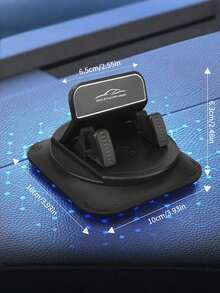 1Pc 360° Rotating Dashboard Phone Mount, Nano Gel Base Enhanced Grip, Auto-Lock Clamp Heat Resistant, For Phones With/Without Cases - Phone Stand - View 6