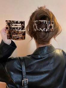 1PC Flat Square Grip Clip For Women, Elegant And Simple, Large Alligator Hair Clip, Hair Claw At The Back Of The Head, Hair Clip, Hairpin Elegant Hair Accessories Elegant Claw Clip Winter Hair Clutch, Hair Slide, Hair Barrettes - 彩色 - 查看 10