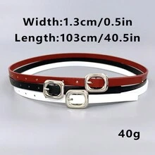 3pcs Minimalist Women's Thin Waist Belt, Versatile Jeans Accessory - Multicolor - View 4