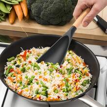 Non-Stick Cooking Spoon, Silicone Spoon For Mixing, Scooping And Scraping, Kitchen Tools, Kitchen Gadgets, Inexpensive Items. - màu đen - Xem 6