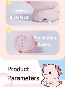 Cute Coffee Cup Night Light - 3 Brightness Levels Lamp With Touch Control 7 Colors, Silicone Lamp With 30 Min Timer, USB Rechargeable - Soft Lighting And Design, Suitable For Room, Creative Gift - Salamander Night Light - View 7