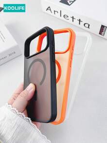 Koolife 1pc Magnetic Phone Case, PC+TPU,2.0mm, Matte Surface, Skin-Friendly Design, Raised Lens Protection, Anti-Slip, Shockproof, Compatible With IPhone 17/17 Pro/17 Pro Max - Black - View 9