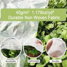 1 Piece Winter Outdoor Plant Anti-Freeze Covering Non-Woven Fabric 40gms, Reusable Garden Crops Thermal Insulation Anti-Freeze Blanket, Protects Trees In The Courtyard From Frost And Wind And Snow In Cold Weather, Beneficial To Moisturizing Nursery Of Garden Fruit Trees, Anti-Bird And Insect-Proof To Protect Vegetable Growth, Sun Protection In The Sun, White. - White - View 2