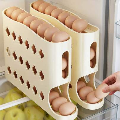 1. Hộp đựng trứng tự động hai lớp trong suốt tiết kiệm không gian, gắn bên hông tủ lạnh, hộp đựng trứng trượt, khay đựng trứng tự động, hộp đựng trứng chống rơi vỡ dùng trong nhà bếp. Hoàn hảo cho Giáng sinh, Ramadan, Ngày Valentine, Sinh nhật, Kỷ niệm, Quà tặng tân gia, Lễ hội theo mùa và Quà tặng ngày lễ.