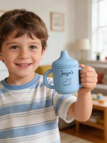 Custom Silicone Cup, Baby Silicone Sippy Cup, Personalized Silicone Sippy Cup, Engraved Name Sippy Cup, Toddler Cup, Baby Gift, Baby Tumbler - Multicolor - View 4