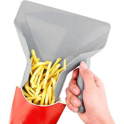 1pc Plastic French Fries & Popcorn Sharing Tray - Suitable For Nuts, Beans And Snacks, With Easy-Grip Handle, Ideal For Home And Restaurant Use