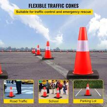 Uimoso Safety Cones Traffic Cones 18 Orange Reflective Collars Road Cones 5PCs - 1 - View 3