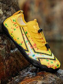 L.S.W.P 男士水鞋,速干赤足水袜,防滑轻便水鞋,适用于沙滩、泳池、瑜伽、钓鱼、冲浪、徒步和攀岩 - 黃色 - 查看 9