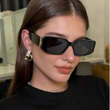 1个女士眼镜框，时尚眼镜，ins风 - 黑色 - 查看 1