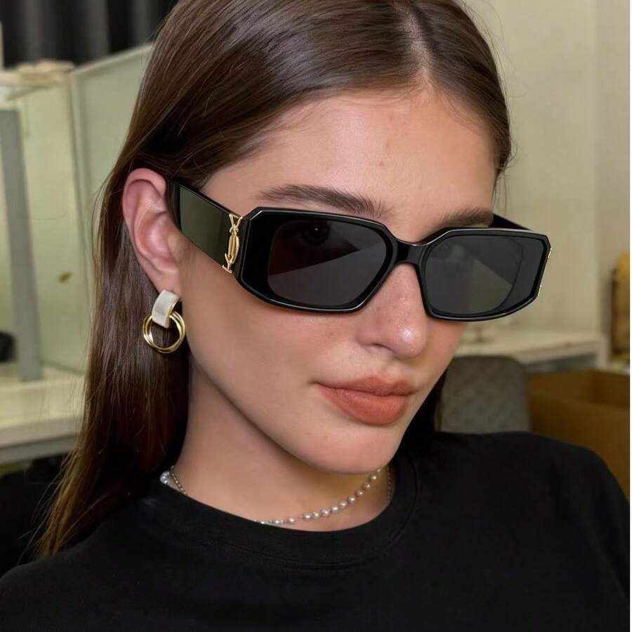 1个女士眼镜框，时尚眼镜，ins风 - 黑色 - 查看 1