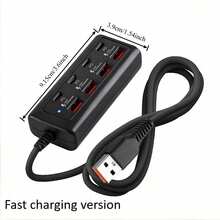 25W 8-Port USB Hub With 4 USB 3.0 Ports And 4 PD Fast Charging Ports, Black And White Options, Universal Compatibility