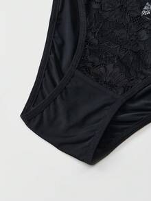 3pcs Women's Sexy Lace Patchwork LOVE Letter Mature Thong Panties - Multicolor - View 6