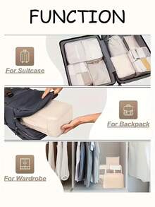 7件套多功能收纳袋套装 - 包括内衣收纳袋、衣物收纳袋、励志语录行李收纳袋、衣物、内衣、鞋子、化妆品收纳袋，高效时尚，尼龙材质。 - 彩色 - 查看 7