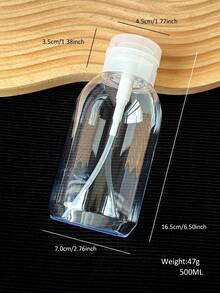 200ml/300ml/500ml Large Capacity Nail Polish Remover Alcohol Cleaning Liquid Refillable Pump Bottle, Nail & Foot Care Tools - Clear - View 6