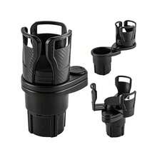 Soporte para taza de coche ajustable 2 en 1, se adapta a todos los vehículos, multifuncional para tazas, bocadillos, teléfonos, tabletas - A - Ver 5
